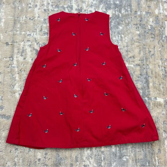 Vintage Gymboree Whale Watching  Embroidered Red Jumper Dress 2003 Sz 3T - Picture 6 of 6